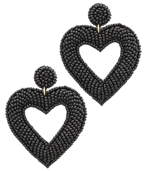 Beaded Heart, Black