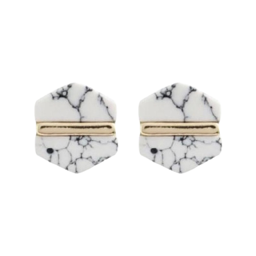 White Marbled Studs