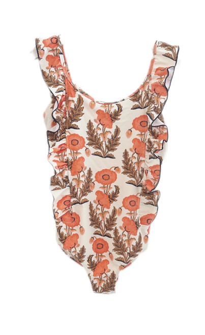 Pink Chicken Katniss Suit, Golden Poppy Gilded Floral 