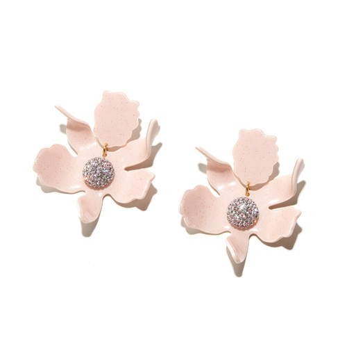 Lele Sadoughi Crystal Lily Earrings, Blush Sparkle 