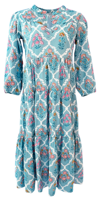 Grace Holiday Winnie Dress, Poppy Turquoise 