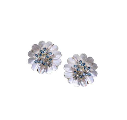 Nicola Bathie Mother of Pearl London Quartz Studs 