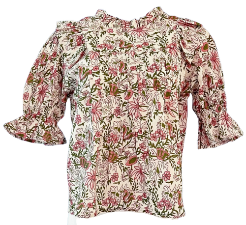 Grace Holiday Molly Top, Ivory Rose Garden