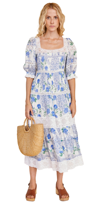 Hunter Bell Evelyn Dress, Floral Medallion 