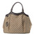 Gucci Tote, Beige Canvas Brown Leather