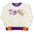 Queen of Sparkles Long Sleeve Purple and Orange Tiger, White