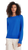 White + Warren Cashmere Rib Trim Sweatshirt, Azure Blue 