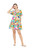 Joy Joy Puff Sleeve Tiered Dress, Multi Geo