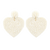 Seed Bead Heart Earrings, Ivory