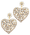 Beaded Crystal & Pearl Heart Earrings, Clear