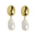 Vintage Chunky Statement Drop Earrings, Gold & Pearl