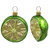 Polished Glass Ornament Set of 2, Slice of Lime Citrus Fruit