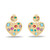Lele Sadoughi Heart Crystal Earrings, Rainbow Pop