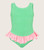 Hunza G Kids Duo Denise Swimsuit, Lime Bubblegum