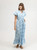 Beau & Ro Flutter Midi Dress, Petite Floral Blue