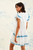 Love the Label Ember Dress, White Blue