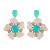 Diamond Pinwheel Statement Earrings, Pink and Turquoise
