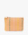 Clare V. Flat Clutch, Bisque Woven Checker Stripe