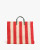 Clare V. Summer Simple Tote, Cream Bright Poppy Crochet Stripe
