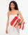Clare V. Summer Simple Tote, Cream Bright Poppy Crochet Stripe