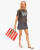 Clare V. Summer Simple Tote, Cream Bright Poppy Crochet Stripe