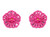 Flower Power Button Earring, Hot Pink