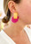 Beaded Bursts Earrings, Fuchsia