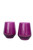 Estelle Stemless Wine Glass Set of 2, Amethyst 