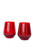 Estelle Stemless Wine Glass Set of 2, Red