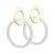 Lucite & Metal Circle Link Earrings, Clear Gold