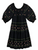 The Great Folklore Dress, Dark Navy w Rose Cross Stitch 