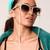 Lele Sadoughi Wimbledon Sunglasses, Ivory Walnut