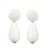 Threaded Teardrop Ball Beaded Earrings, White