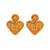 Serpui Two Hearts Earring, Light Honey