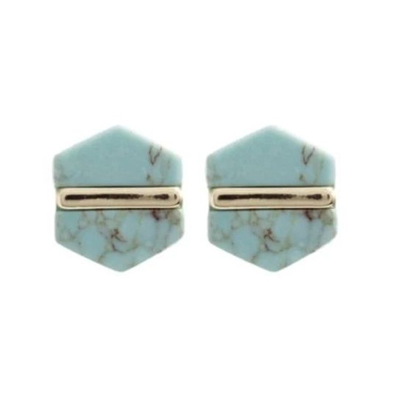 Turquoise Marbled Studs