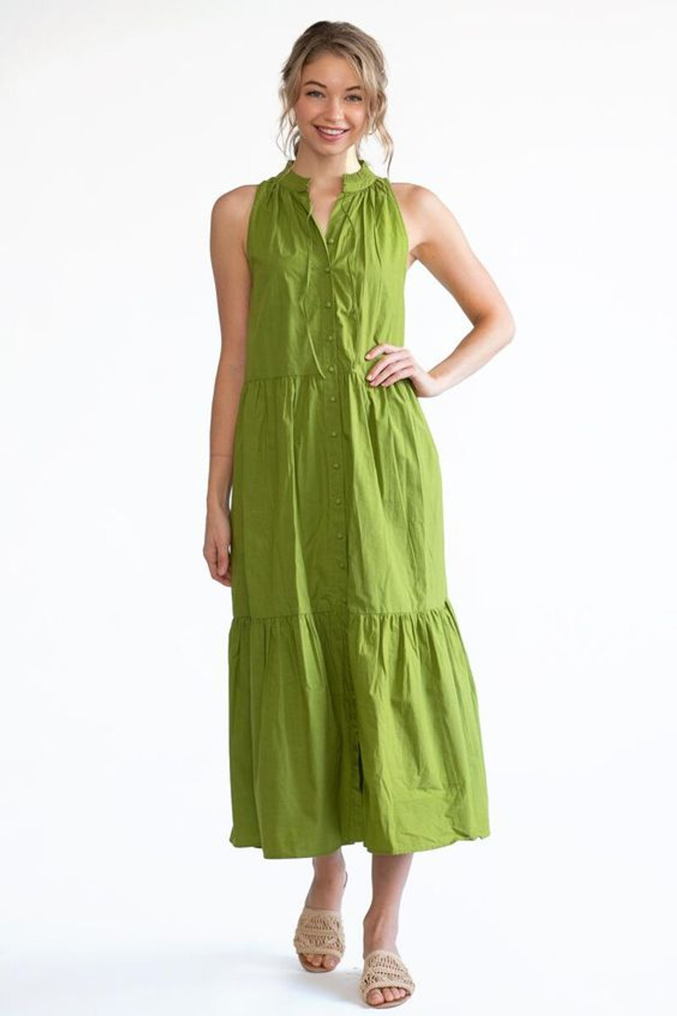 Olivia James Ro Long Dress, Leaf - Monkee's of Mount Pleasant