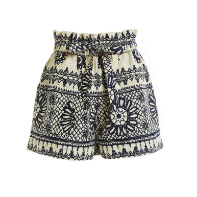 Love the Label Ramona Shorts, Dagmar Ivory Navy Print - Monkee's of ...