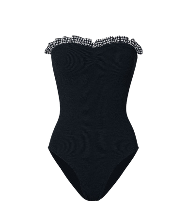 ワンピース水着 Hunza G FW25 DOLLY SWIM (SDOLLYCR BLACKGINGHAM) Black Gingham Dolly One Piece | Hunza G