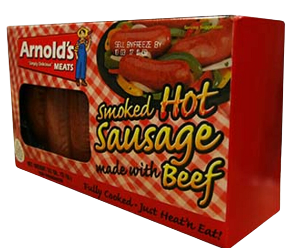 Arnold's Smoked Hot Sausage Beef 32oz |Wilson Inmate Package Program 