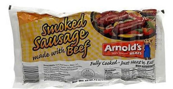 Arnolds Beef Sausages 16oz |Wilson Inmate Package Program