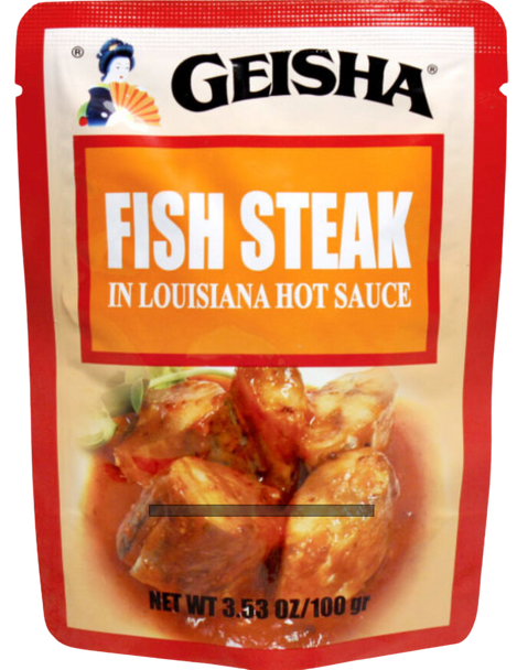 Geisha Fish Steaks in Louisiana Hot Sauce 3.53 oz (POUCH)