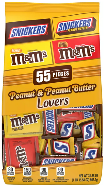 Mars Mixed Snickers & M&M's Peanut Variety 55pcs |Wilson Inmate Package Program