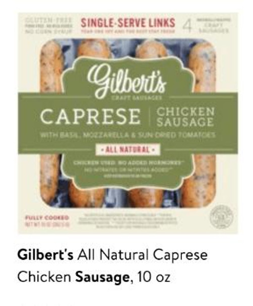 Aidells Gilberts Caprese Chicken Sausage 10 oz