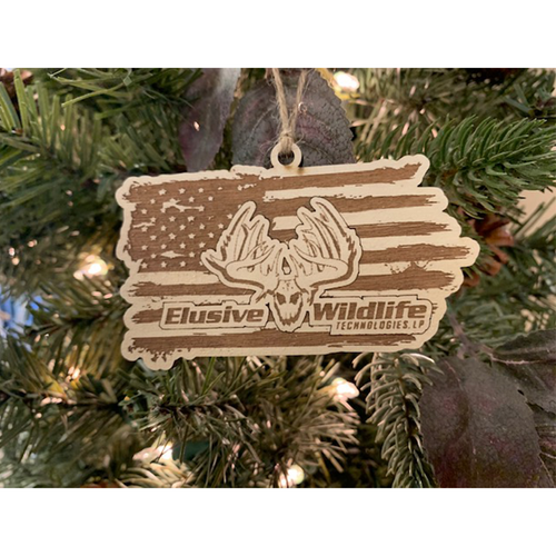 Elusive Wildlife Logo Ornament-Flag