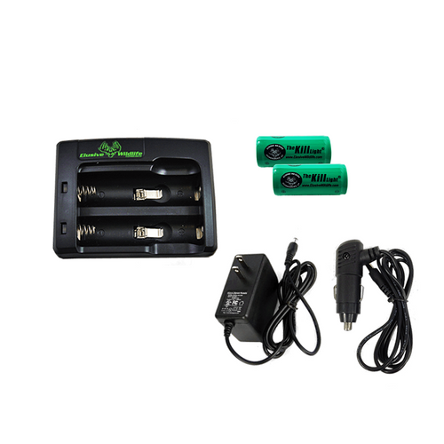 Kill Light Universal Battery Charger Kit with 16340 Batteries-2 Pack