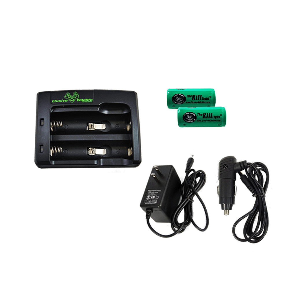 Kill Light Universal Battery Charger Kit with 16340 Batteries2 Pack