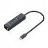 Simplecom-CHN421-Black-Aluminium-USB-C-to-3-Port-USB-HUB-with-Gigabit-Ethernet-Adapter-CHN421-BLACK-Rosman-Australia-1