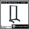 LDR-Flat-Packed-22U-2-Post-Open-Frame-Rack,-Black-Metal-Construction-WB-OR-B6622-Rosman-Australia-1