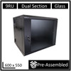 LDR-Assembled-9U-Hinged-Wall-Mount-Cabinet-(600mm-x-550mm)-Glass-Door---Black-Metal-Construction---Top-Fan-Vents---Side-Access-Panels-WB-DS65090NB-Rosman-Australia-1