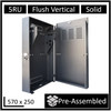 LDR-Assembled-5U-Flush-Wall-Mount-Vertical-Cabinet-(570mm-x-250mm)---Black-Metal-Construction-WB-FT-Rosman-Australia-2